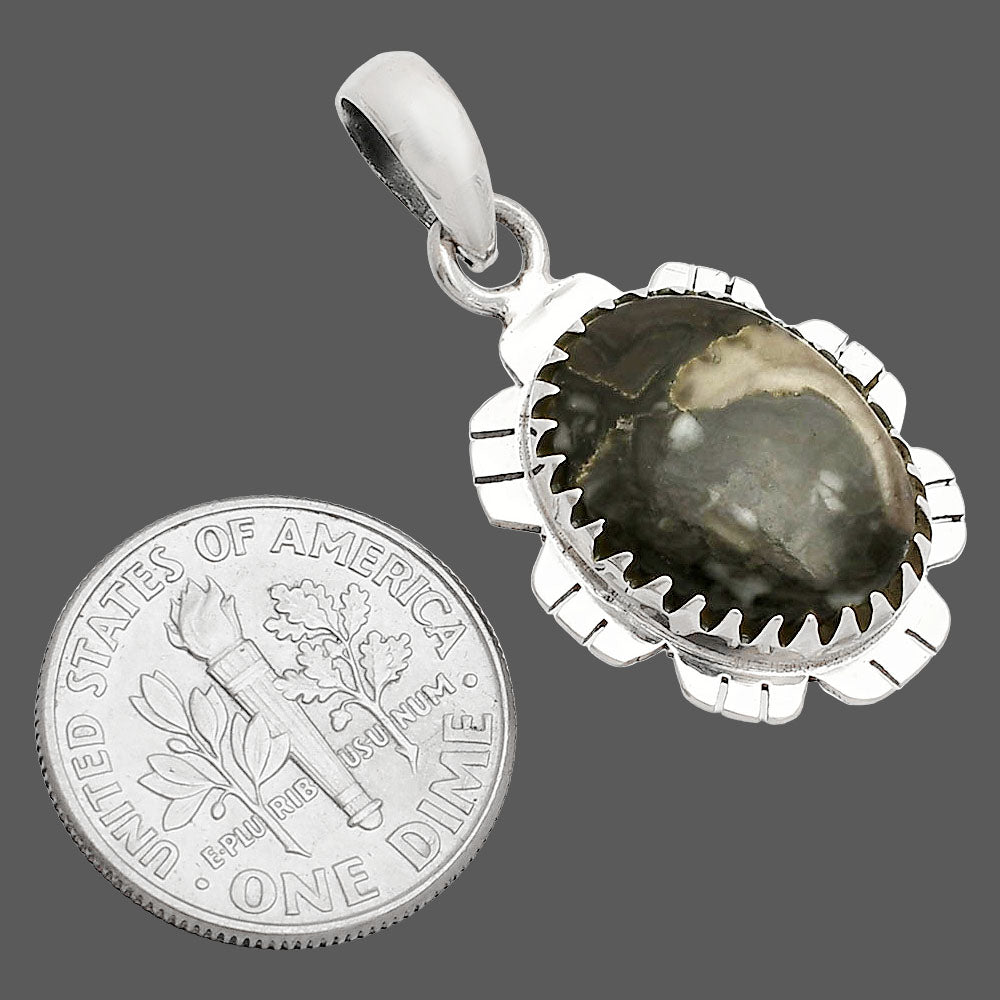 Natural Mexican Cabbing Fossil Pendant P-1347 SDP148589-2