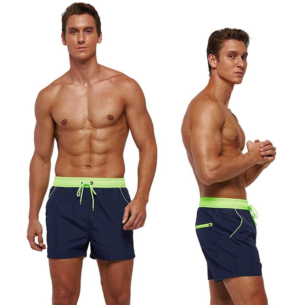 Men Swimwear Shorts Male Swimming Trunks Swimsuits Man Surf Beach Swim Sports Pants Board Mesh New Summer Men's Clothing  Beach Swimming Casual with Adjustable Elastic Cord